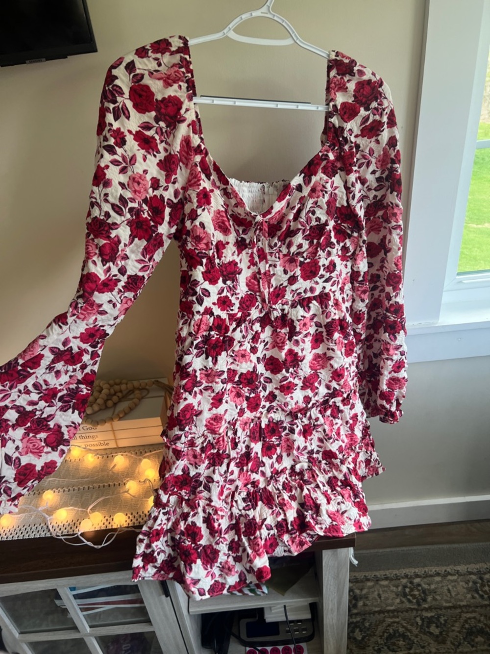 mi ami Pink and Red Floral Mini Dress